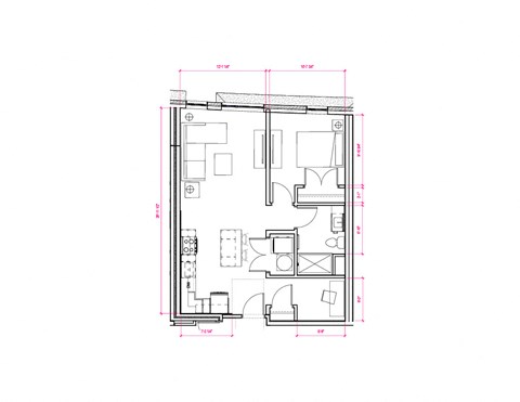 Naples III - South B1b 1x1 Den Floor Plan at Expo at Forest Park, St. Louis